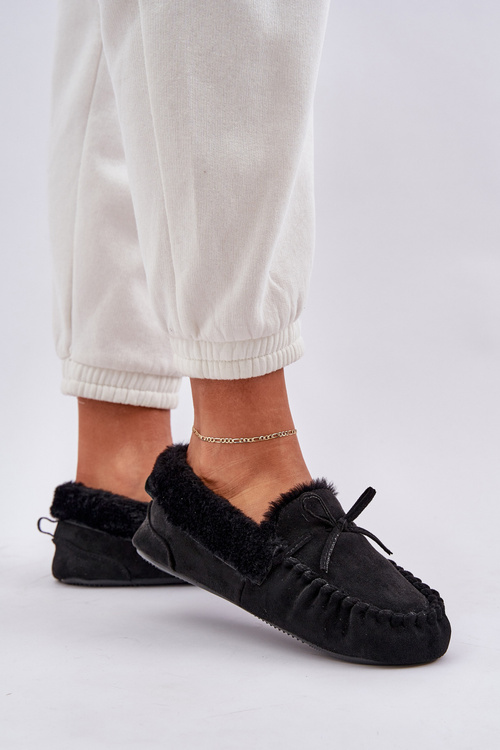 Жіночі Тапочки З Пухом Чорні Kleogoria
