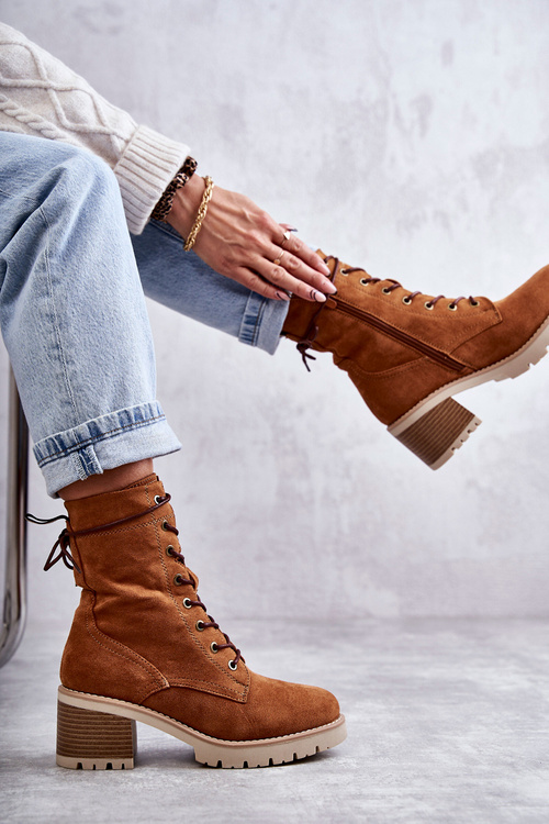 Жіночі теплі чоботи на високому каблуці Camel Julieta