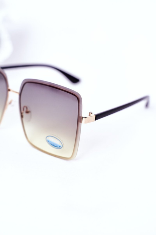 Золоті квадратні сонцезахисні окуляри. Зелене омбре