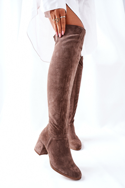 Замшеві високі чоботи Nicole Brown 2582