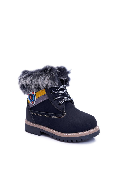 Чоботи дитячі для хлопчика на флісовій підкладці Trappers Black Cobi