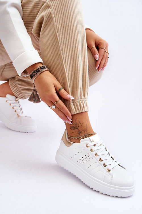 Жіноче спортивне взуття золото та біле Be First!