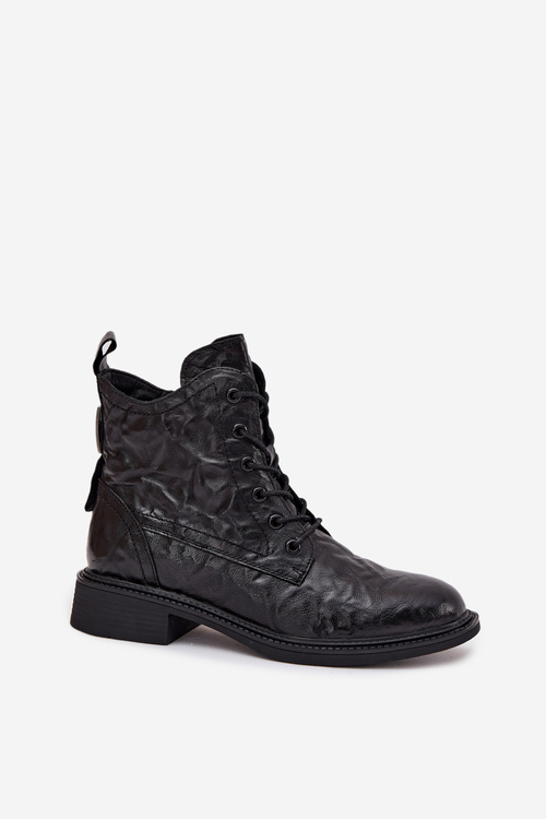 Жіночі черевики з натуральної шкіри утеплені Artiker 57C1006 чорні