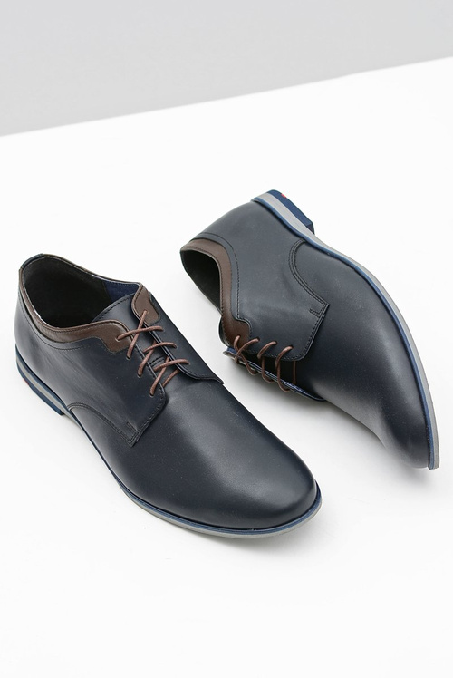 Чоловічі темно-сині шкіряні напівчоботи Gianni