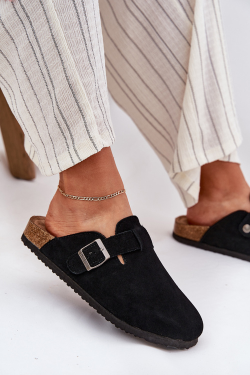 Замшеві Жіночі Кломпи З Пряжкою Big Star RR274A384 Чорні