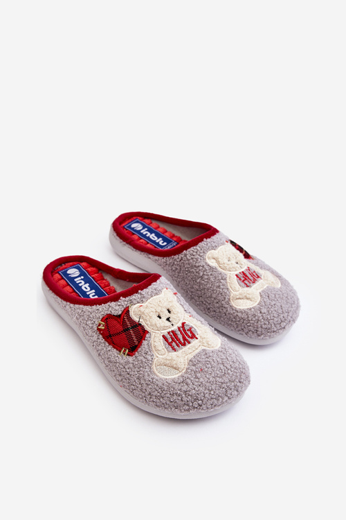 Жіночі домашні тапочки Тапочки з ведмедиком Inblu EC000095 сірий