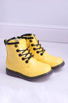 Чоботи дитячі флісові утеплені Trappers Trappers Lacquered Yellow Debi