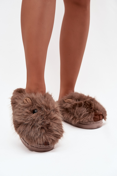 Жіночі хутряні шапки з шкіри крокодила коричневі Pravelle