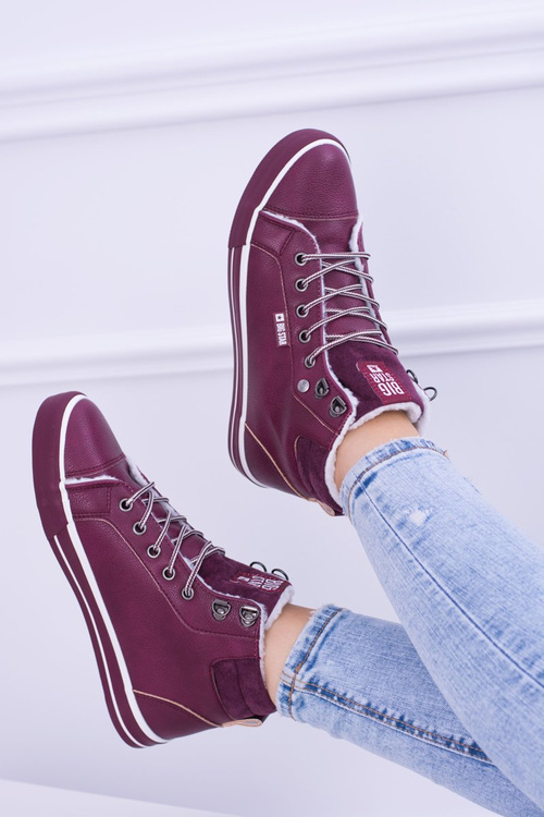 Жіночі тенісні туфлі Big Star ізольовані бордові BB274007