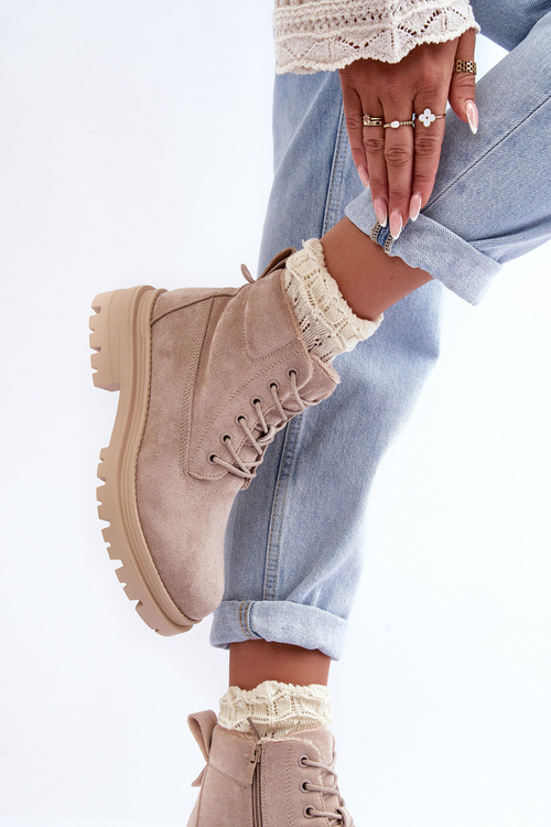 Замшеві черевики Trapper з флісовою підкладкою Beige Alden