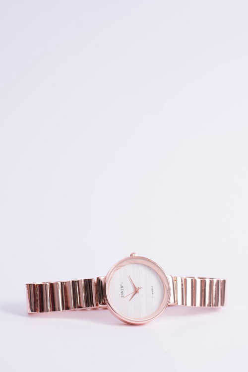 Жіночий годинник Ernest Claudie Pink Gold White Dial