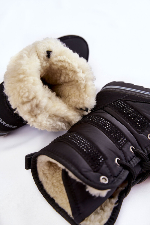 Жіночі снігові черевики на шнурівці Progress PROGJ-22-134 Чорні