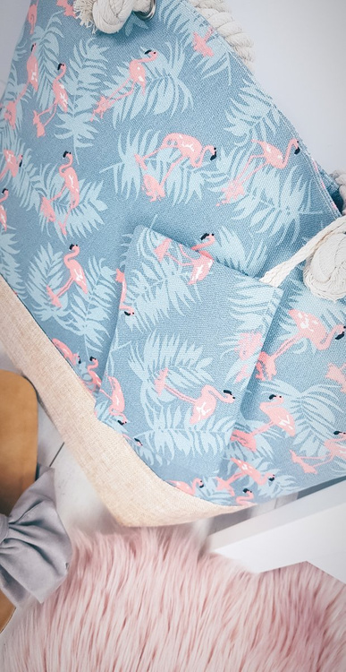 Пляжна велика блакитна сумка Сумка Сумка жіноча фламінго