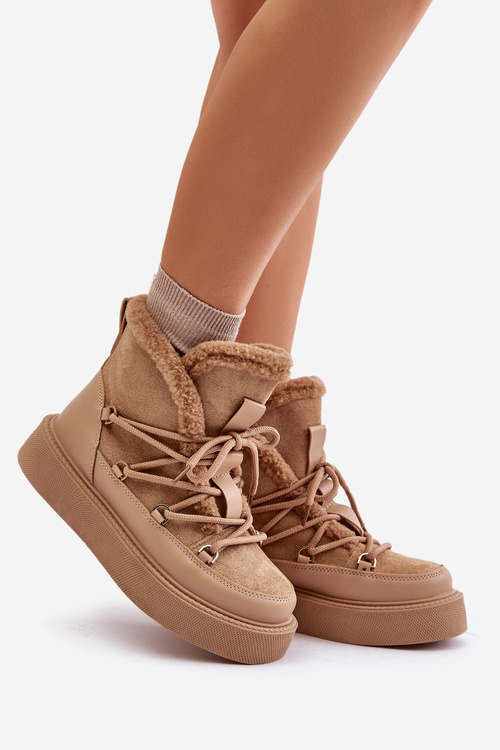 Снігові черевики на платформі Темно-бежеві Tamidra