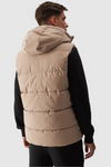 Чоловіча м'яка жилетка з капюшоном бежева 4FWAW24TVJAM144-83S