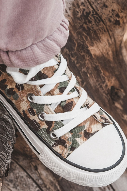 Дитячі високі кросівки на блискавці бежево-зелений Filemon