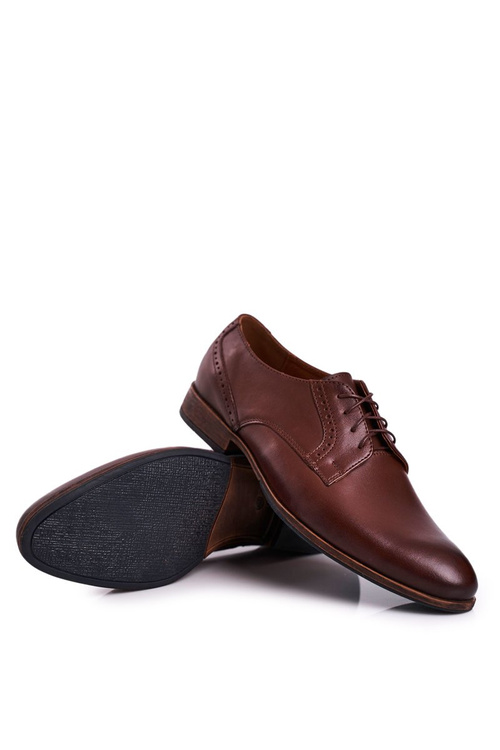 Чоловічі шкіряні мокасини на світлій підошві BEDNAREK Темно-коричневі