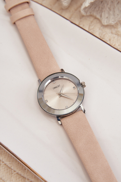 Жіночий годинник з бежевим ремінцем Ernest E62035L