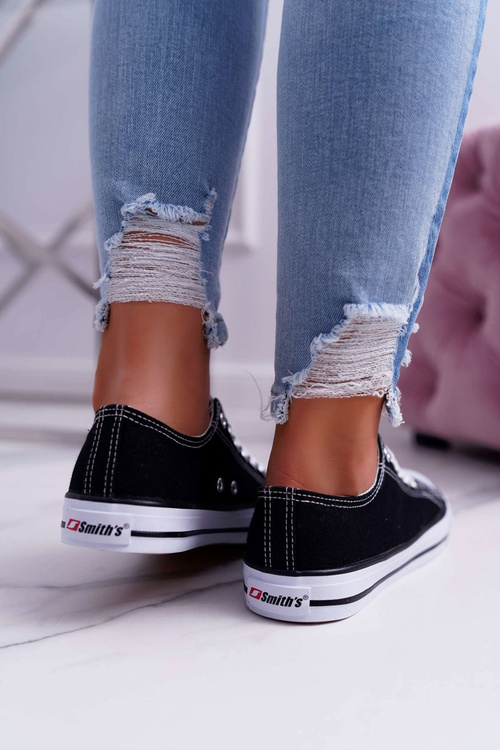 Чорно-білі жіночі низькі кросівки Smith