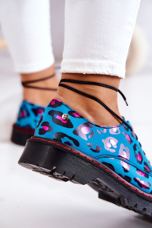 Жіночі шкіряні броги Оксфорди Maciejka 04087-47 Сині