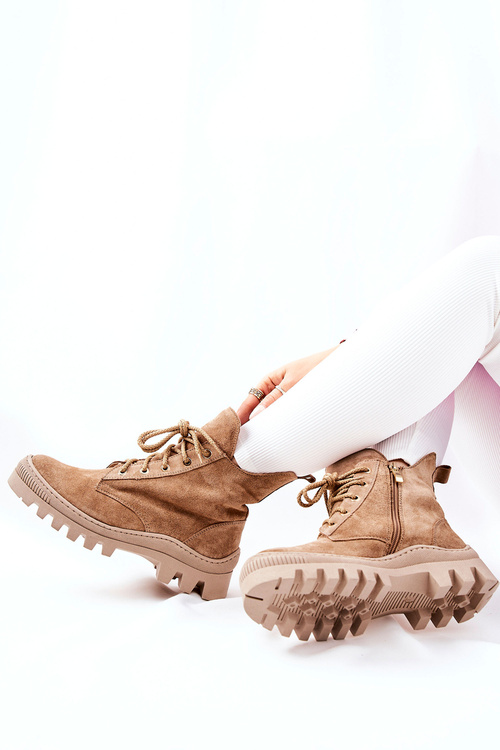 М'які замшеві черевики Trappers Camel Cressid