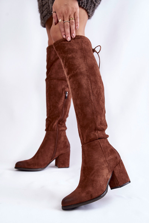 Жіночі замшеві чоботи La.Fi 270056FX-SU Темно-коричневі