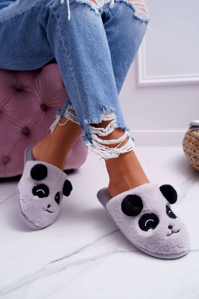 Жіночі тапочки зі штучним хутром Pandy Light Grey Fimeo