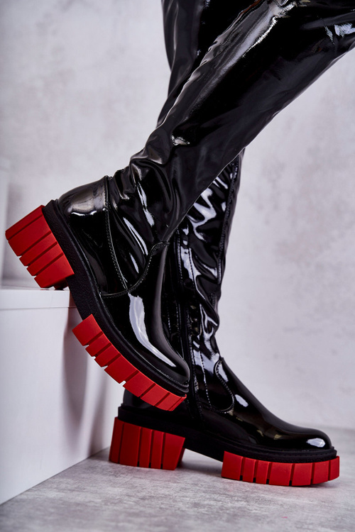 Лаковані жіночі чоботи Callen чорного кольору