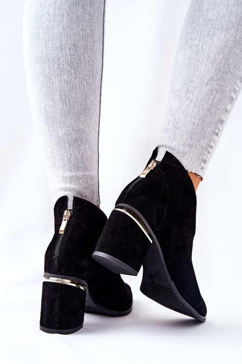 Шкіряні чоботи на підборах Laura Messi Black 2344