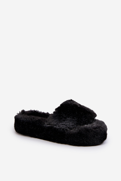 Жіночі тапочки на хутряній підкладці Black Stepia