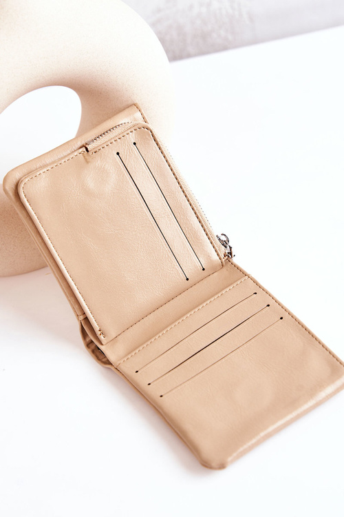 Маленький гаманець з магнітом бежевий Damaris