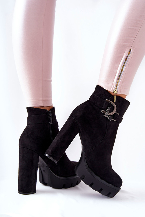 Замшеві чоботи на високому каблуці Чорні Dianne