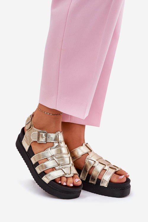 Жіночі Сандалі На Платформі З Пряжками Золоті Atarafas