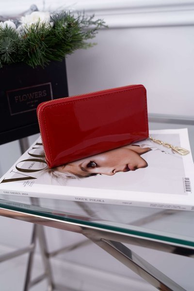 Жіночий гаманець великий, червоне золото, декоративна блискавка