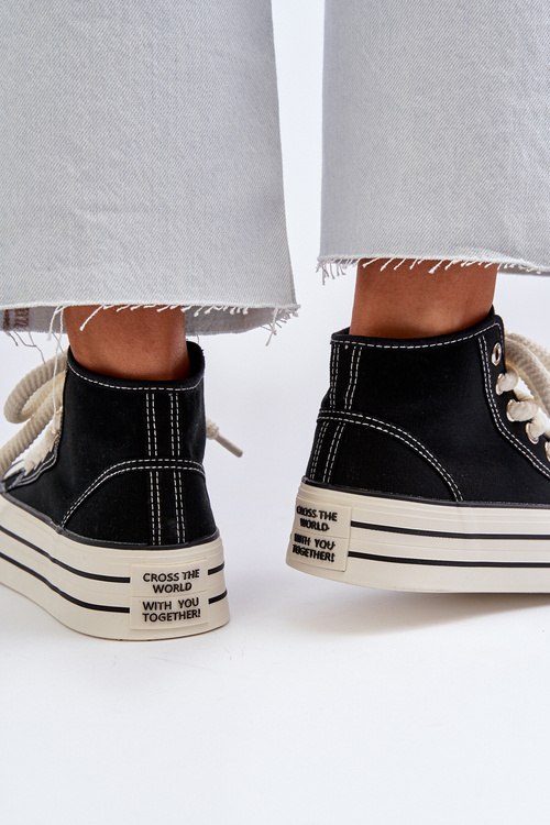 Жіночі кросівки на платформі чорні Aineri