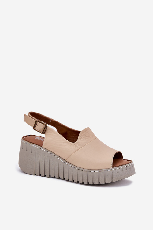 Жіночі Сандалі З Природної Шкіри На Котурні Artiker Бежеві 56C0957