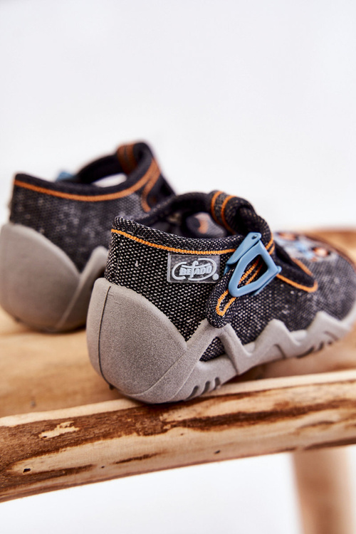 Дитячі босоніжки тапочки Befado Traktorek 217P111 Темно-сірі