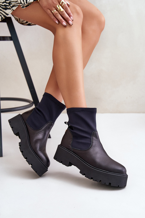 Жіночі сліпони Zazoo 2947 з натуральної шкіри чорного кольору