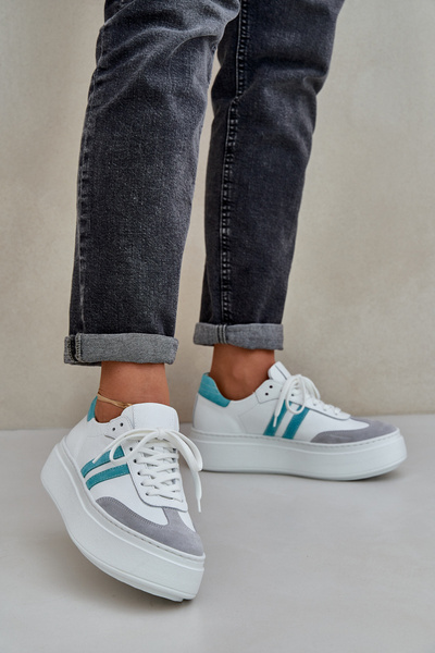 Zazoo N1068S8 Шкіряні Низькі Кросівки Жіночі На Платформі Білі