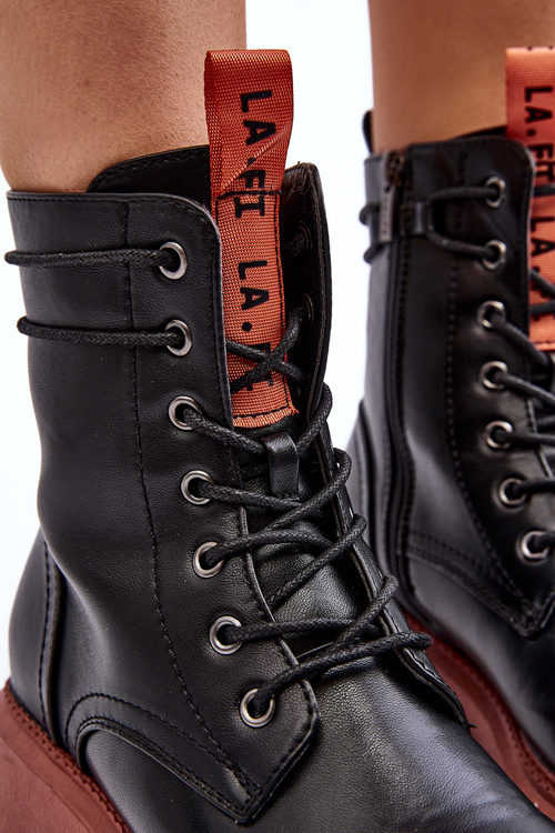 Жіночі ботильйони на шнурівці La.Fi 250045OR-LA Чорні