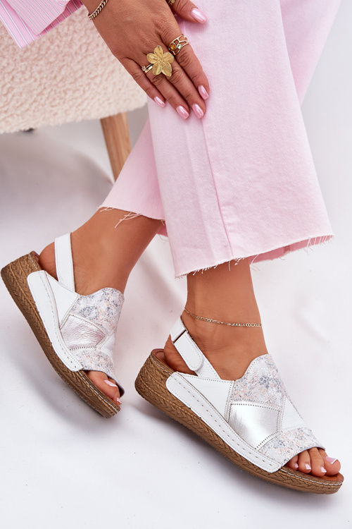 Жіночі Лакові Сандалі На Високій Платформі З Плетінням Maciejka L7067-11 Білі