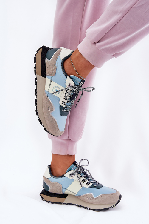 Жіночі Замшеві Кросівки Big Star RR274245 HI-POLY SYSTEM Сірі-Сині