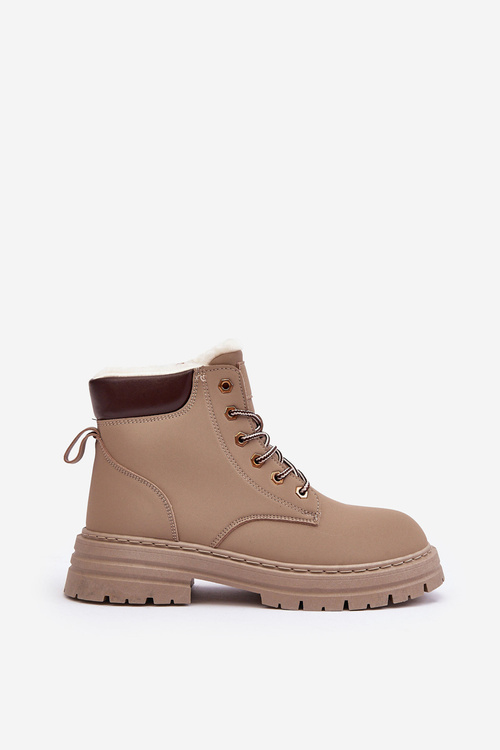 Жіночі трепери на флісовій підкладці темно-бежеві з фенану