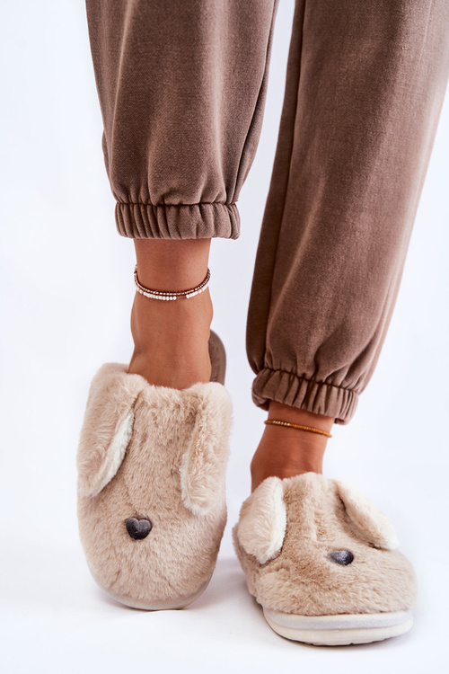 Жіночі хутряні тапочки бежеві Remmi