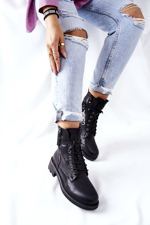 Високі черевики робочі з повзунками Black Maisa