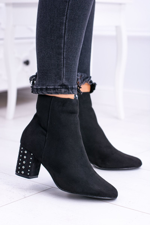 Теплі жіночі чоботи на шпильці Jokasta чорного кольору