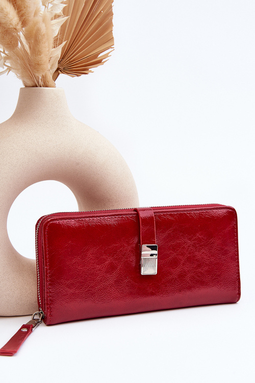 Жіночий лакований гаманець з магнітом Red Bielia