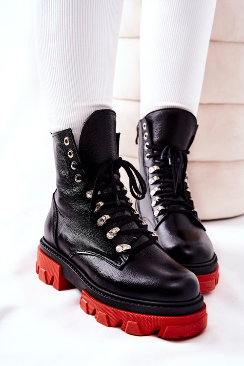 М'які шкіряні робочі черевики чорного кольору Kelley