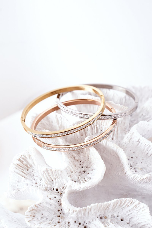 Сталевий браслет зі сріблом з кубічного цирконію