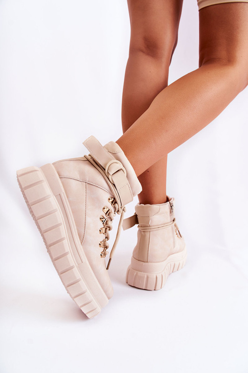 Модні жіночі ботильйони світло-бежеві La Blanca